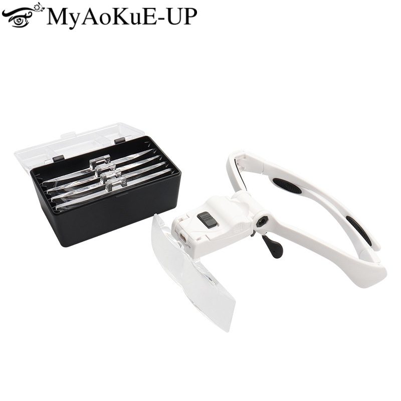 Eyelash Extension With Glasses - 5-Lens Ayarlanabilir Büyüteç Kirpik Uzatma Büyüteç