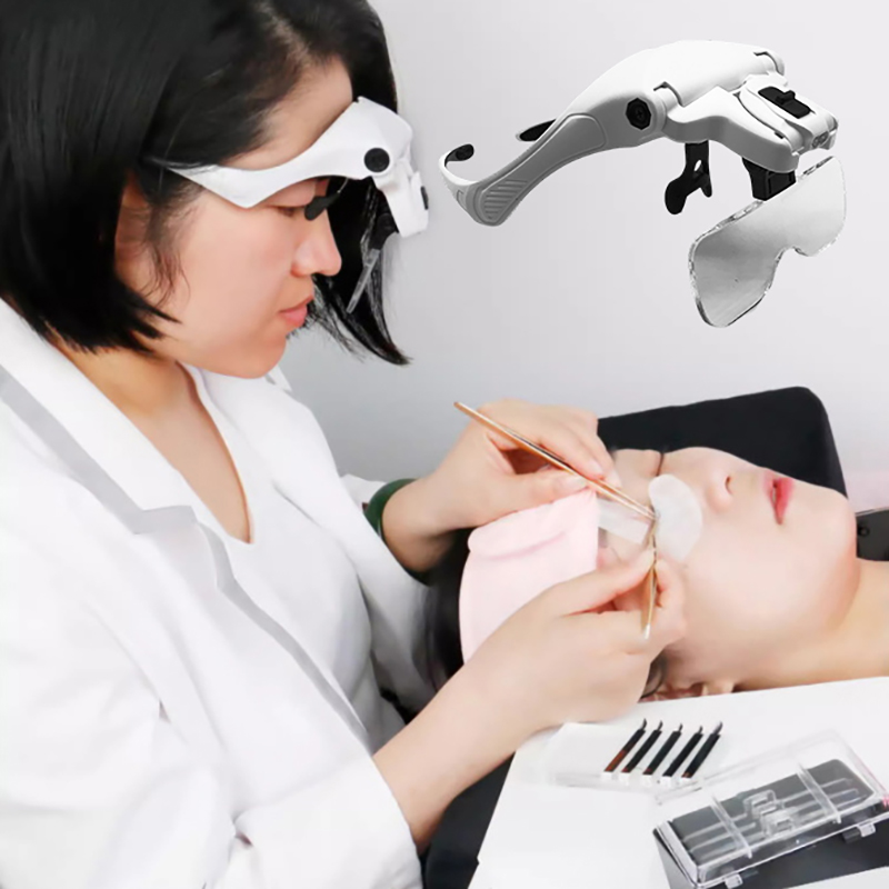 Eyelash Extension With Glasses - 5 Lensli Ayarlanabilir Büyüteç Kirpik Uzatma