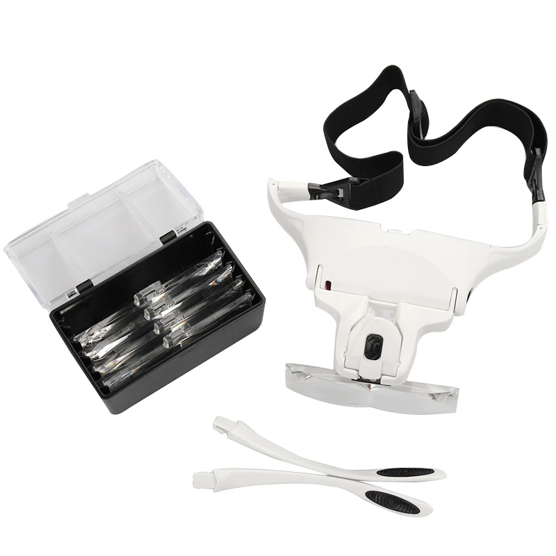 Eyelash Extension With Glasses - 5 Lens Büyüteç LED Işık Lamba